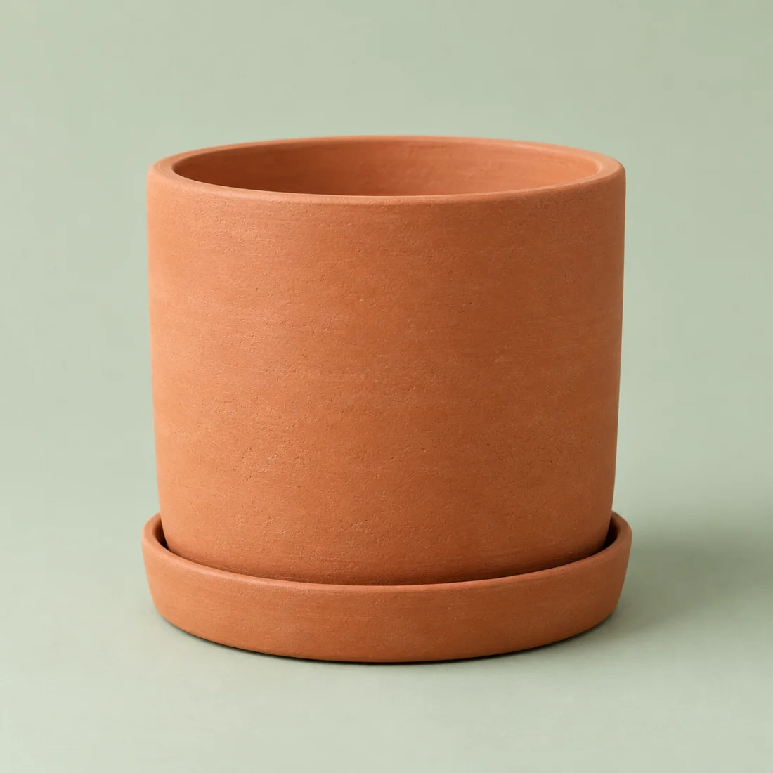 Terracotta plant pot and saucer